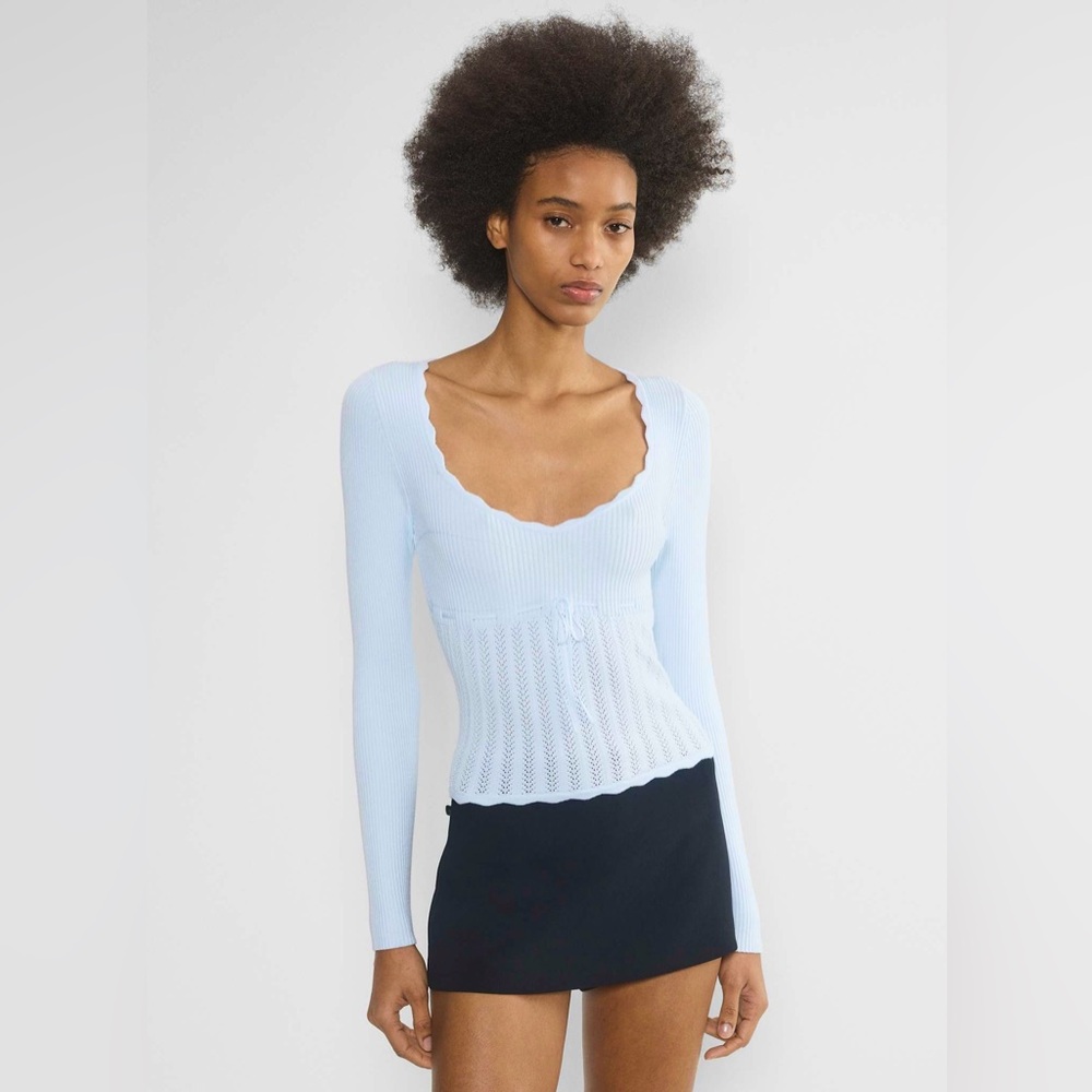 Aritzia Wilfred Soloist Sweater in Glimmer (Blue) - Size Small S